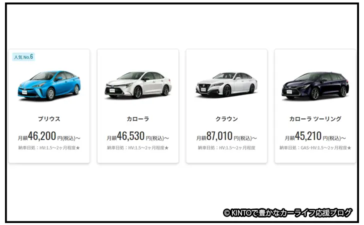 KINTO車種セダン2