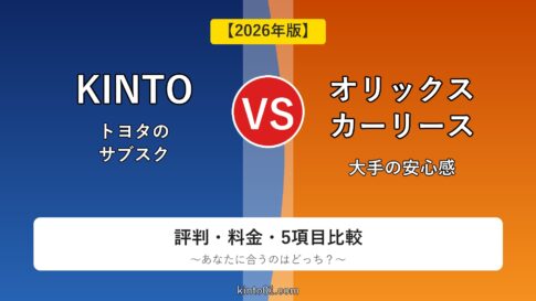 オリックスカーリースとKINTOの比較イメージ。2026年版の評判・料金・5項目比較