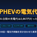 プリウスPHEVの電気代 31日間の充電代は2,867円 実測レポート